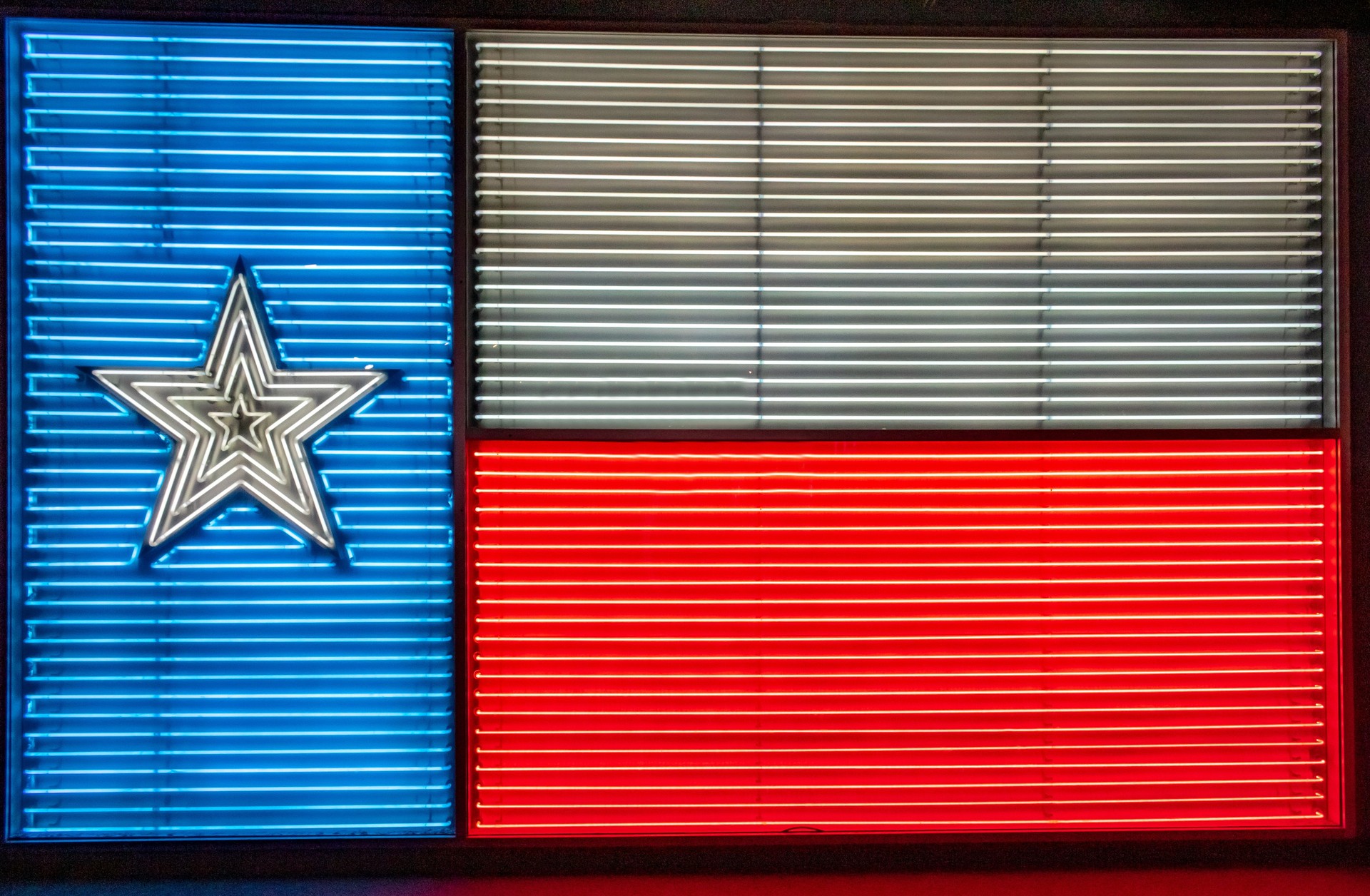 Texas Flag neon sign at the Institute of Texas Culture